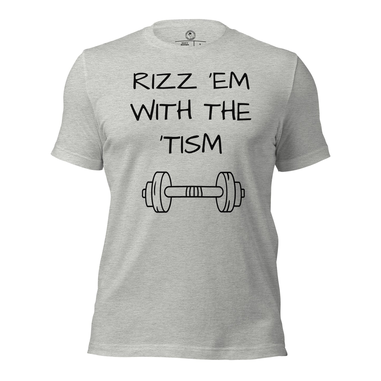 Rizz 'em with the 'tism t-shirt in athletic heather