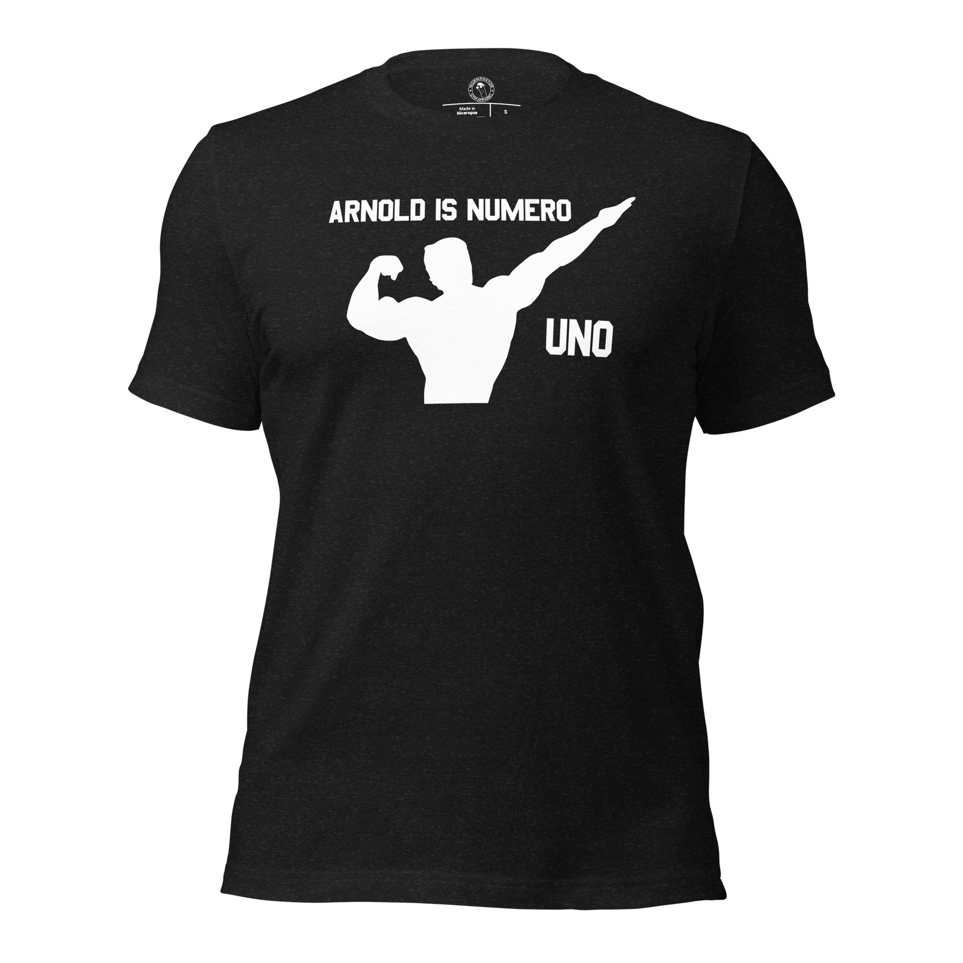 Arnold is Numero Uno Shirt Schwarzenegger Mr. Olympia in Black Heather