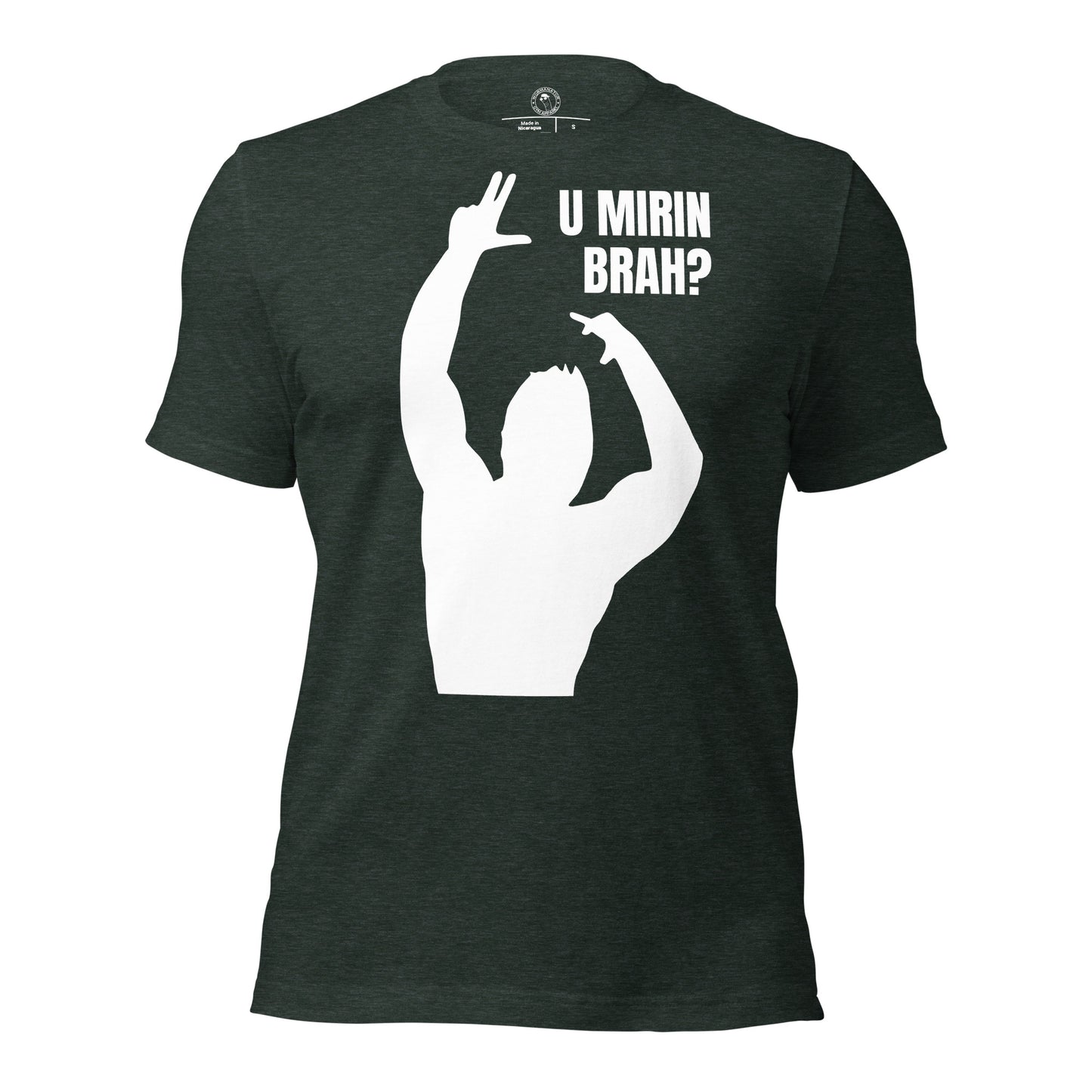 You Mirin Brah? Zyzz Pose Shirt in Heather Forest