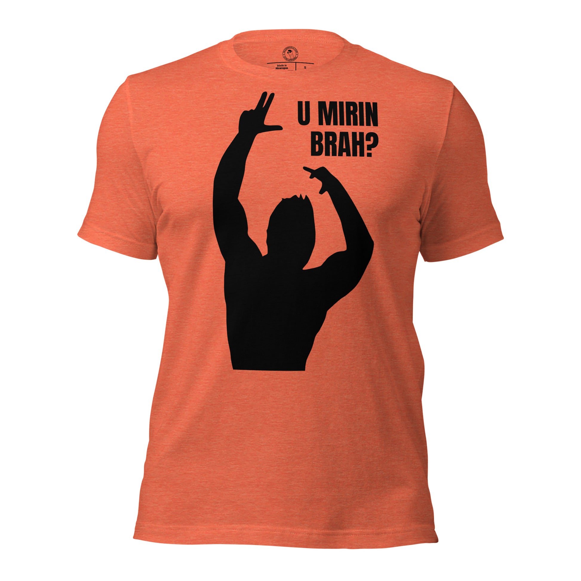 You Mirin Brah? Zyzz Pose Shirt in Heather Orange