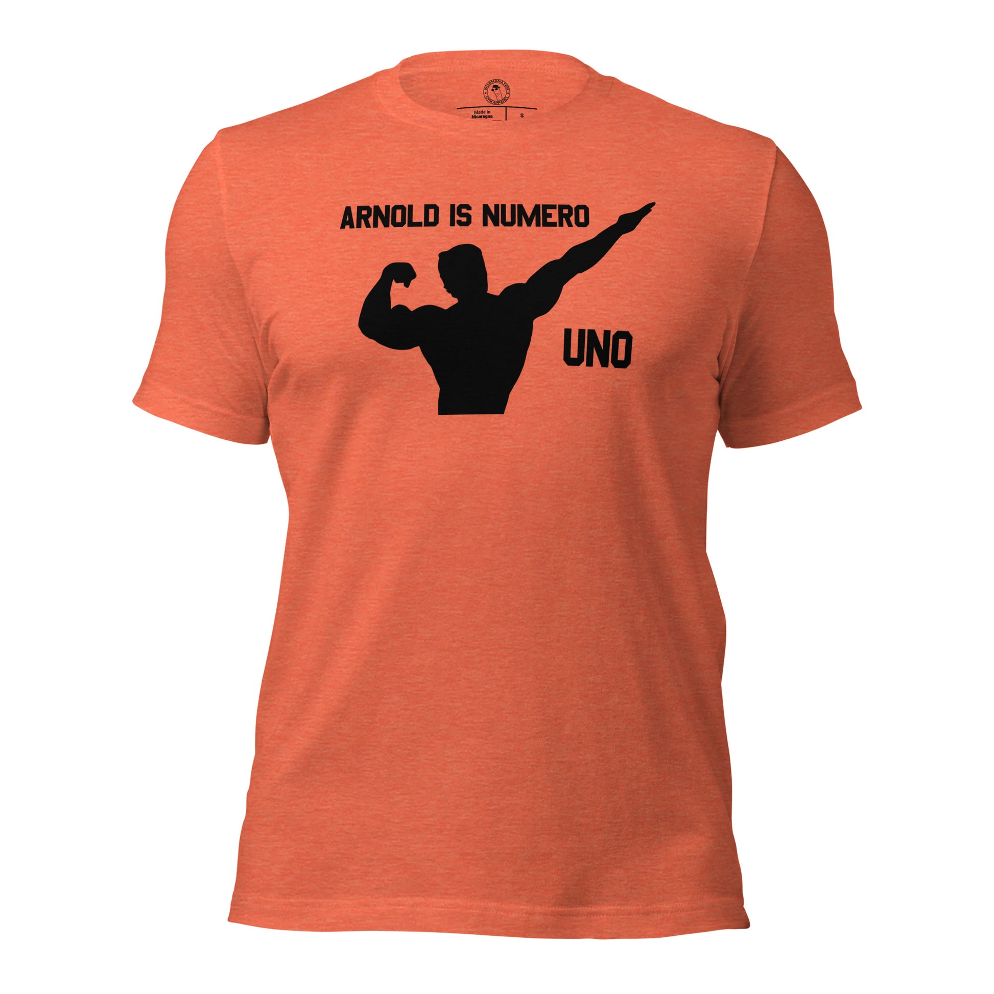 Arnold is Numero Uno Shirt Schwarzenegger Mr. Olympia in Heather Orange