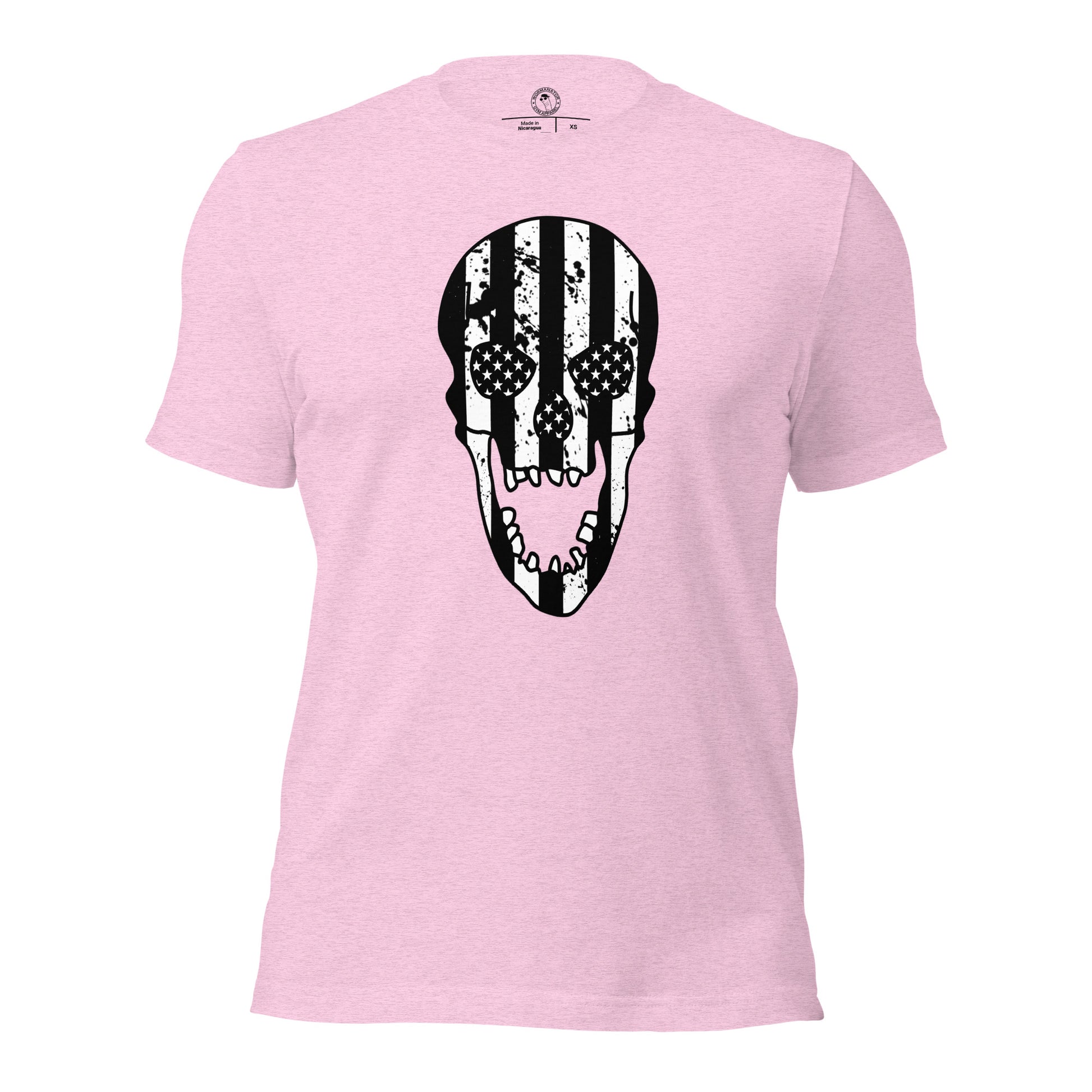 Blacked-Out USA Skull Shirt in Heather Prism Lilac