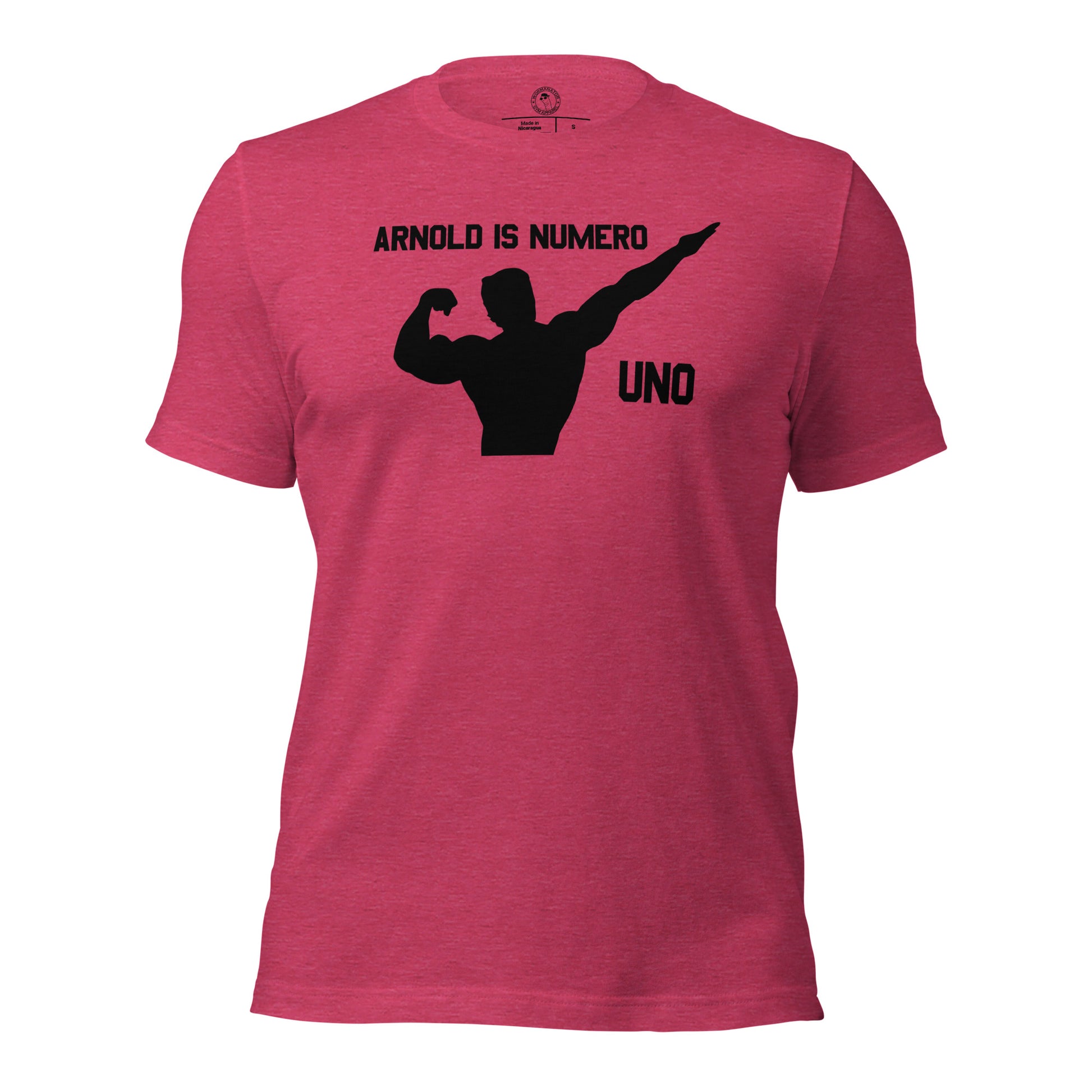 Arnold is Numero Uno Shirt Schwarzenegger Mr. Olympia in Heather Raspberry