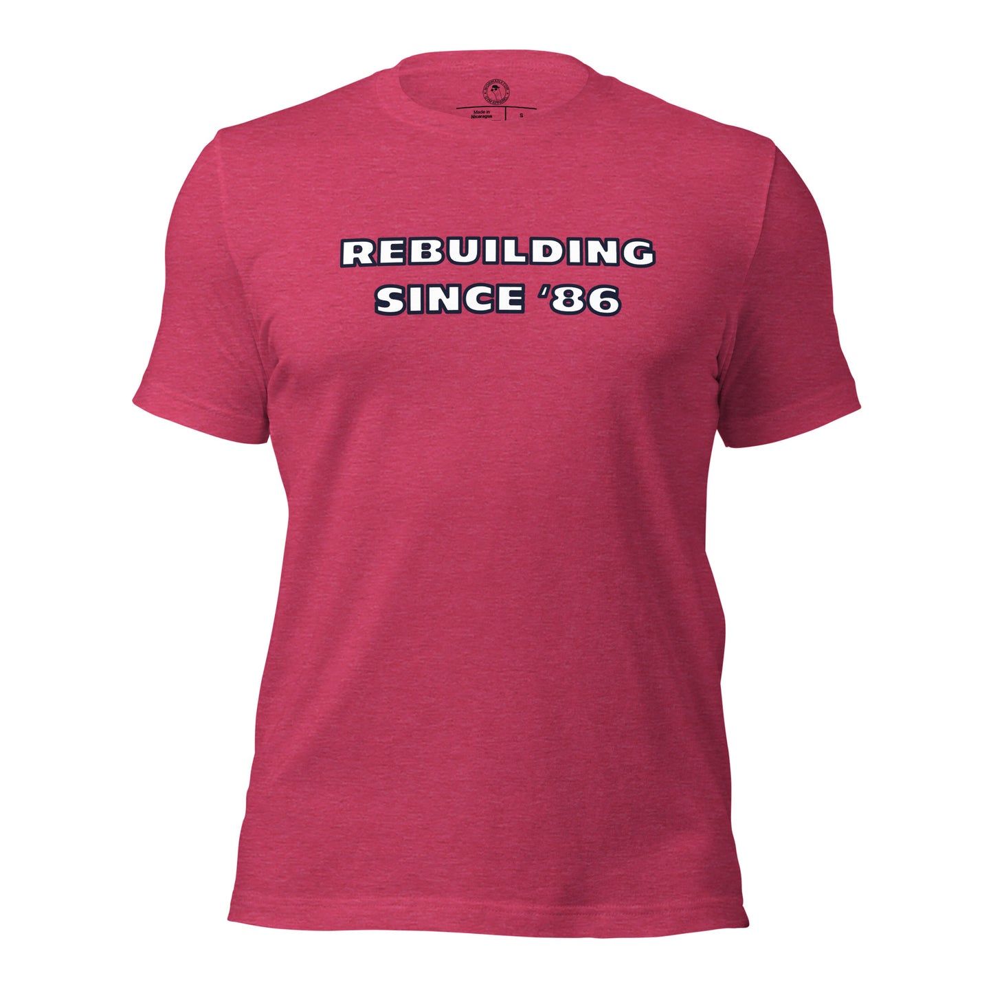 Chicago Bears Rebuilding Since 1986 Shirt in Heather Raspberry