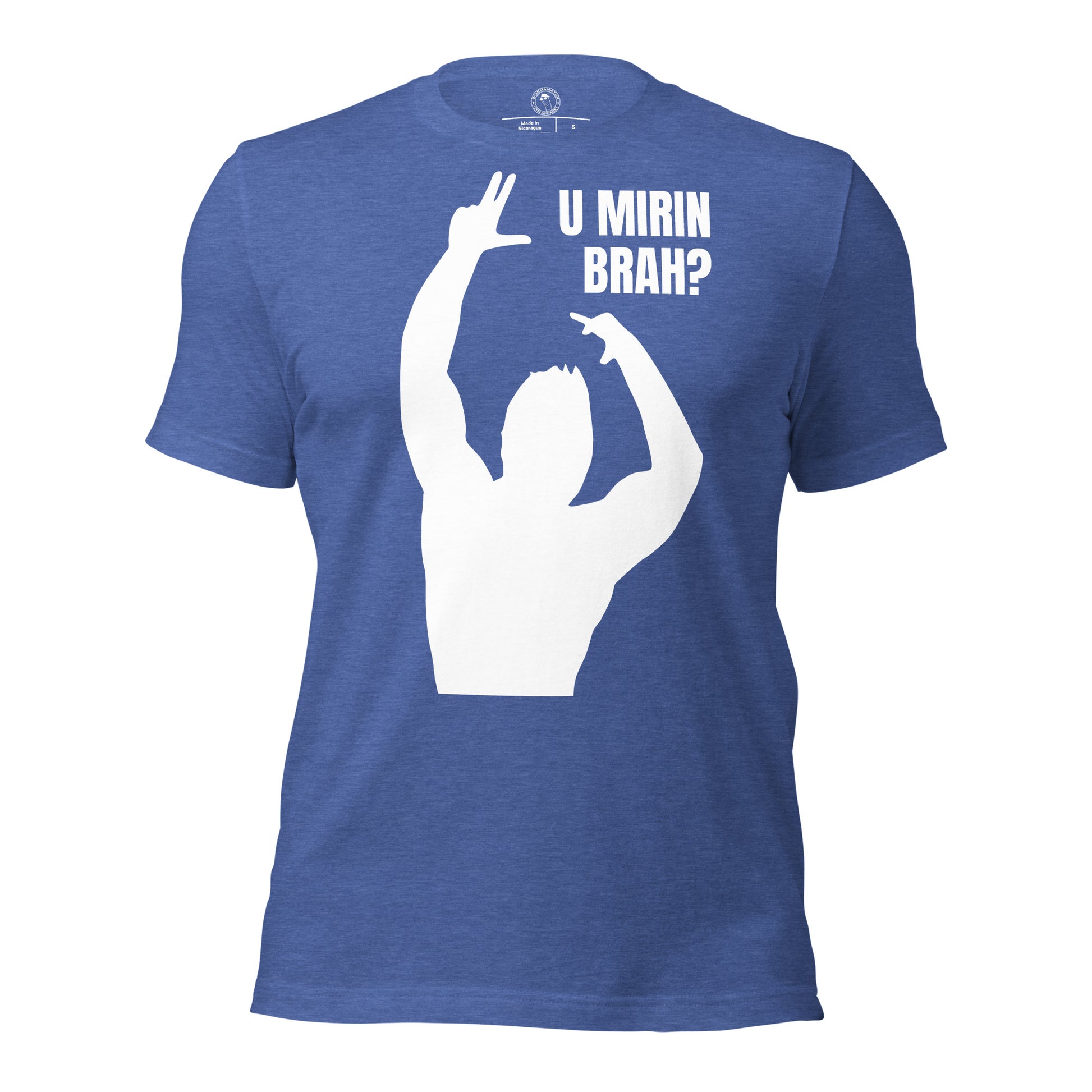 You Mirin Brah? Zyzz Pose Shirt in Heather True Royal