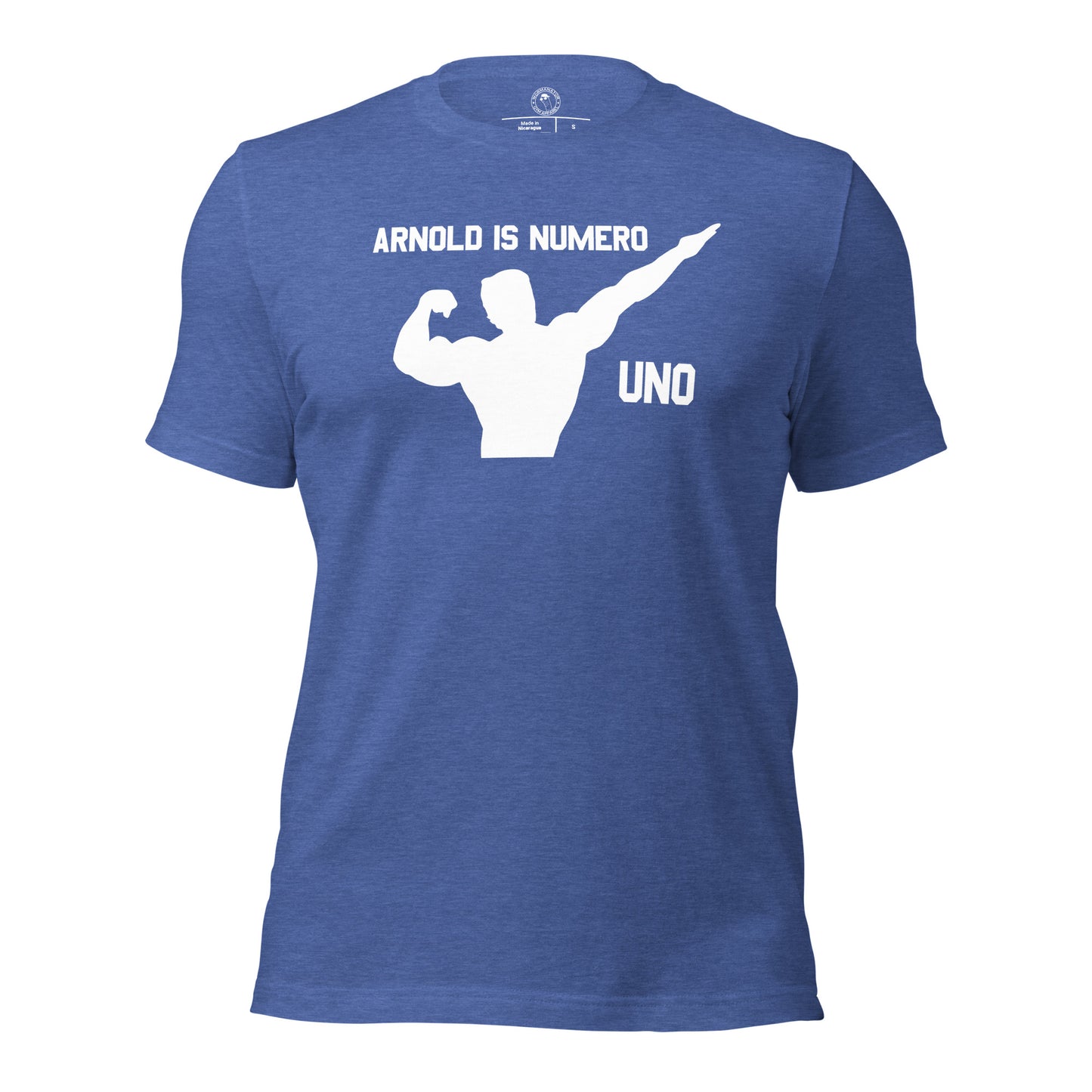 Arnold is Numero Uno Shirt Schwarzenegger Mr. Olympia in Heather True Royal