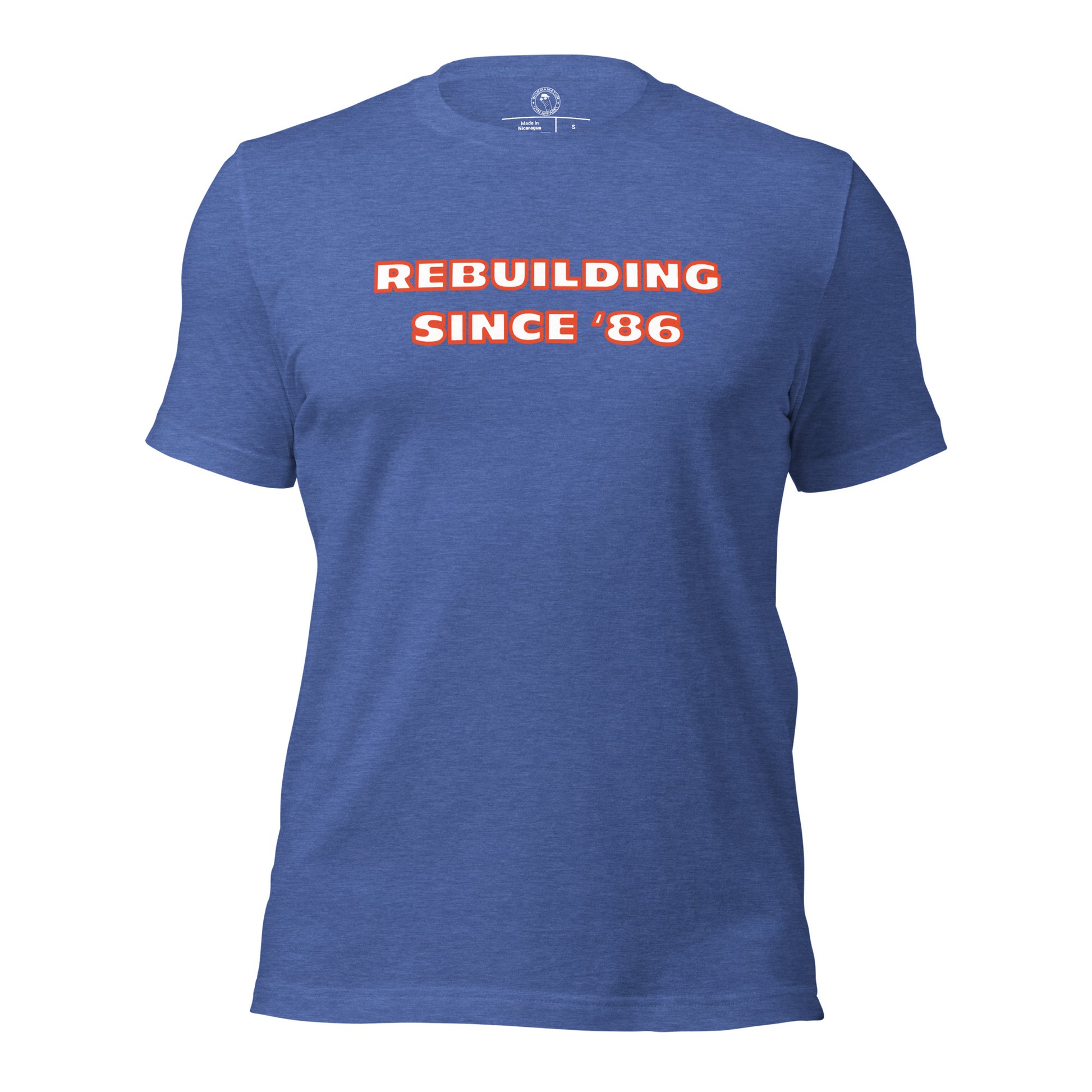 Chicago Bears Rebuilding Since 1986 Shirt in Heather True Royal