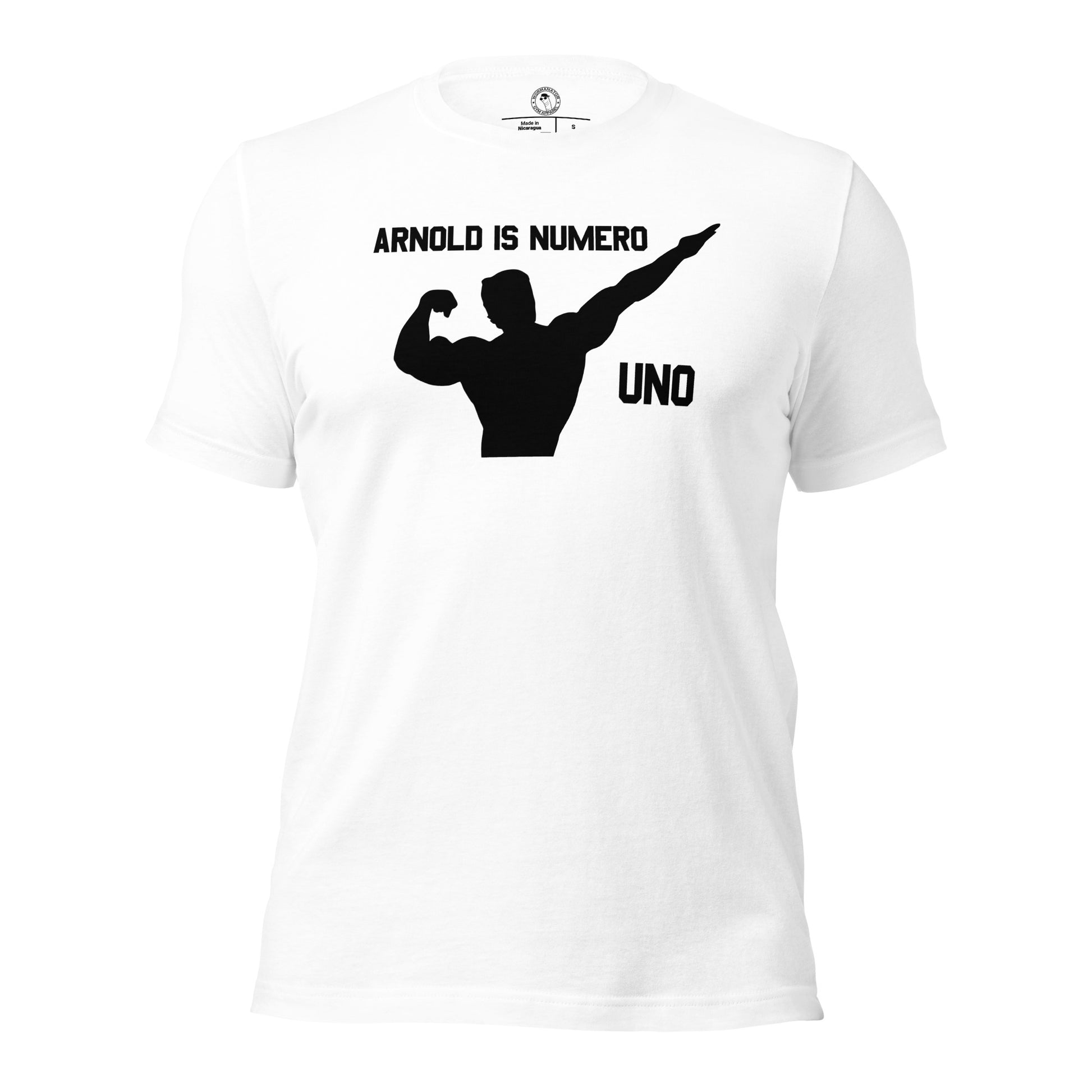 Arnold is Numero Uno Shirt Schwarzenegger Mr. Olympia in White