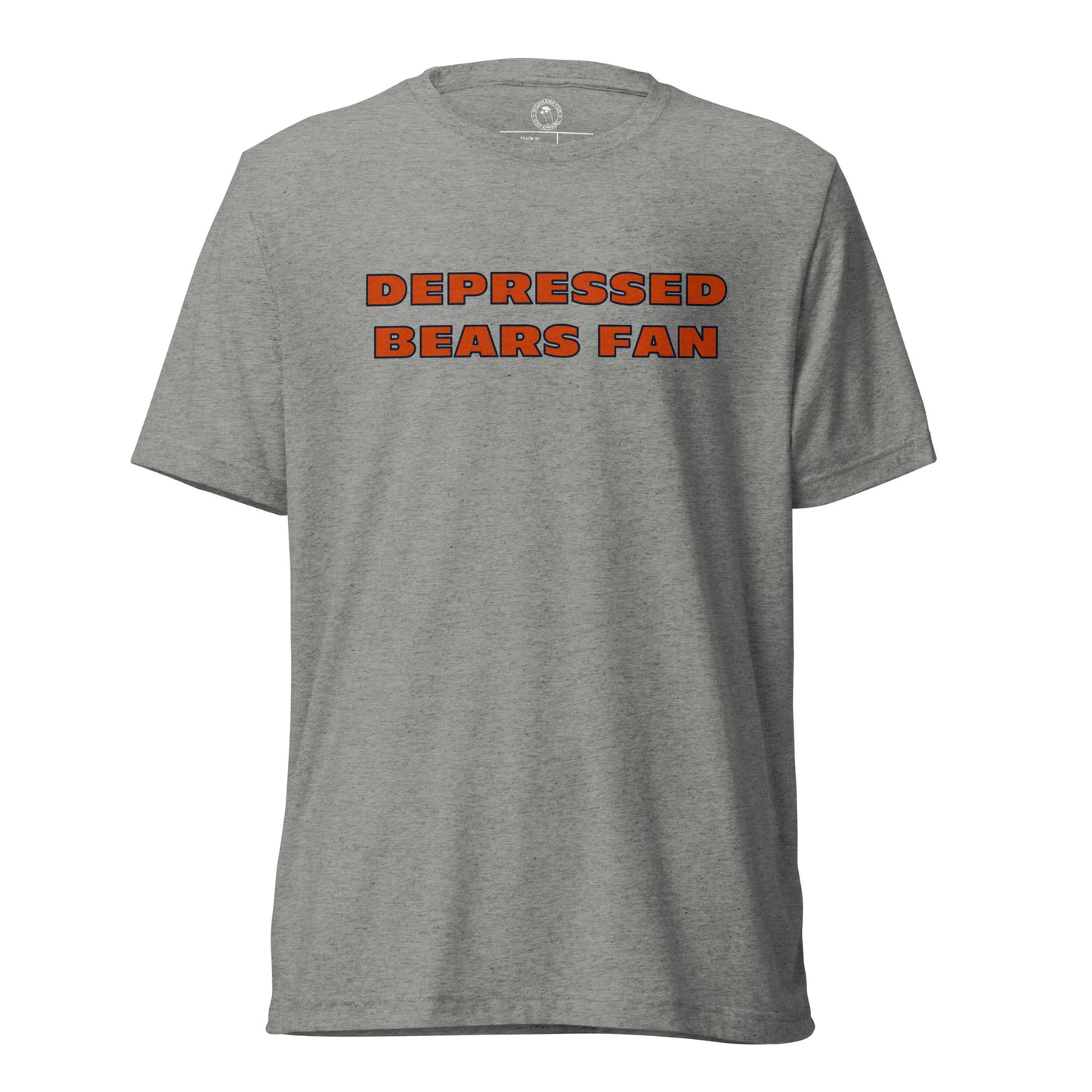 Depressed Chicago Bears Fan Shirt in Athletic Grey Triblend