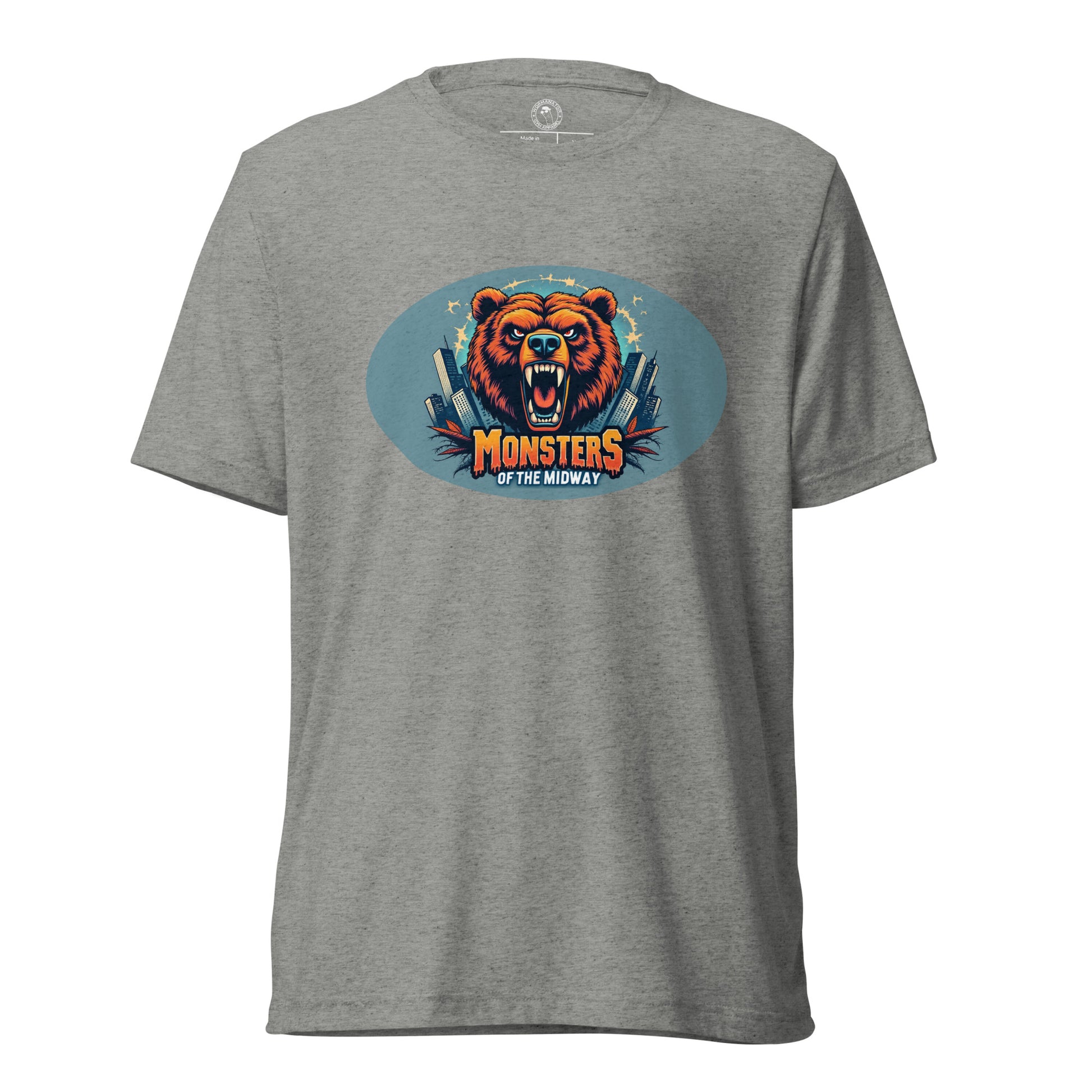 Monsters of the Midway Ambush Chicago Bear Shirt in Athletic Grey Triblend