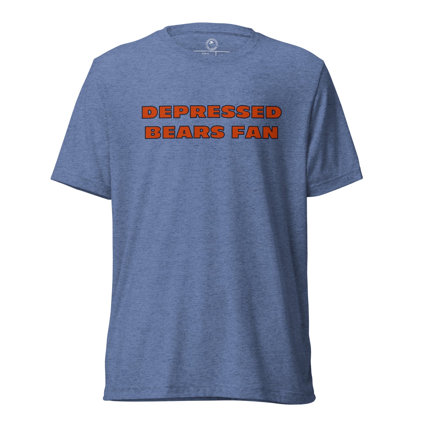 Depressed Chicago Bears Fan Shirt in Blue Triblend