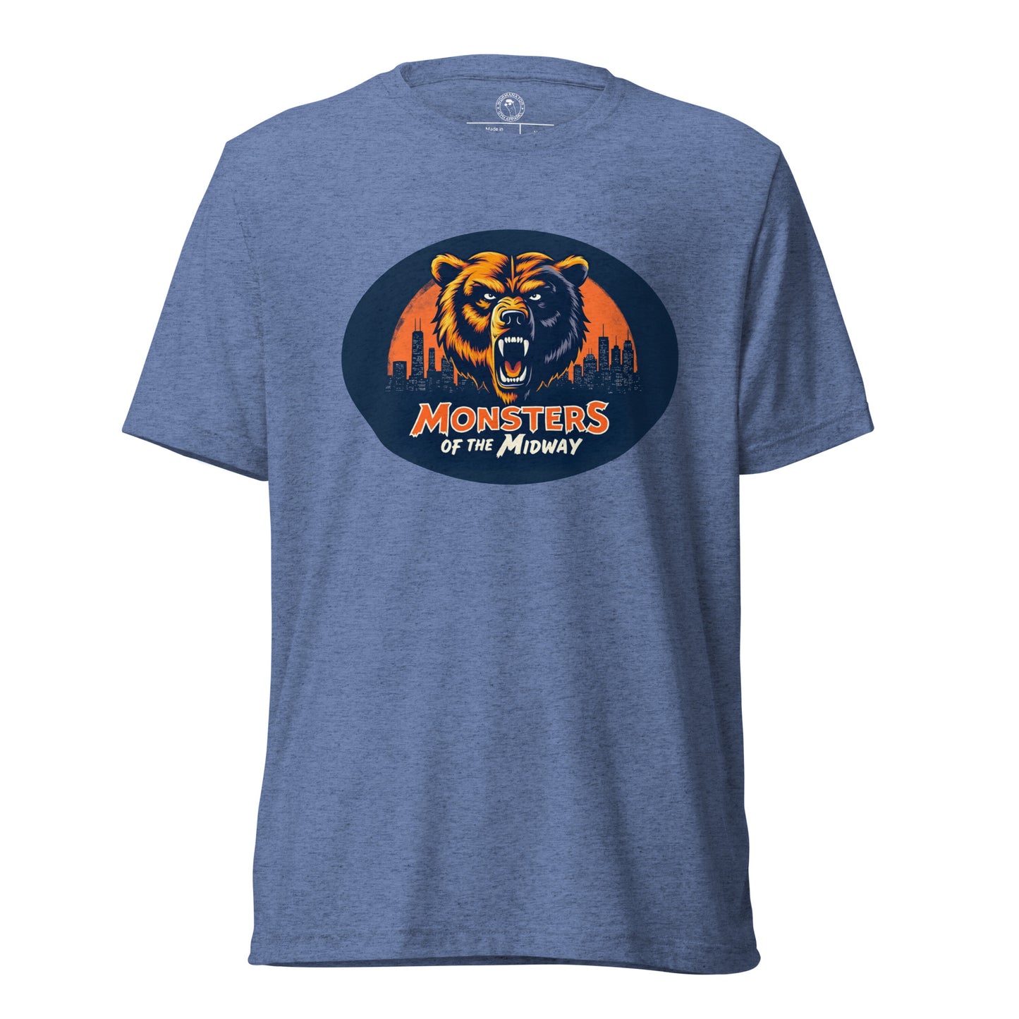 Monsters of the Midway Nightmare Chicago Bear Shirt in Blue Triblend