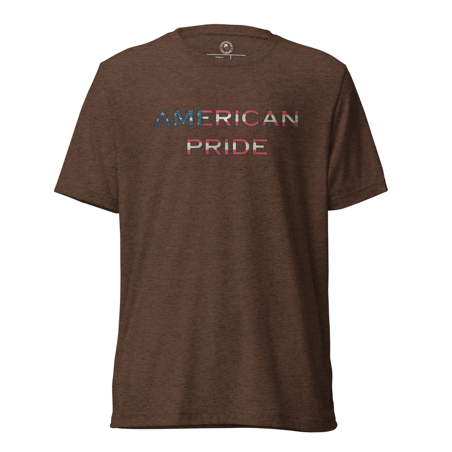 American Pride T-Shirt in Brown Triblend