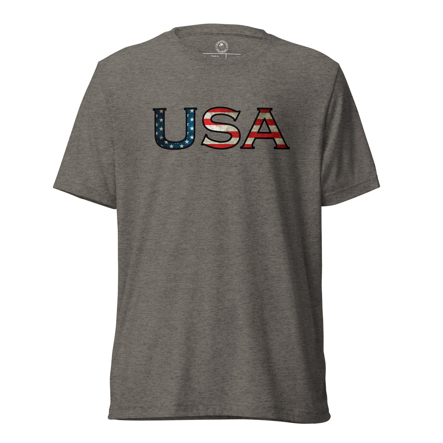 USA T-Shirt in Grey Triblend