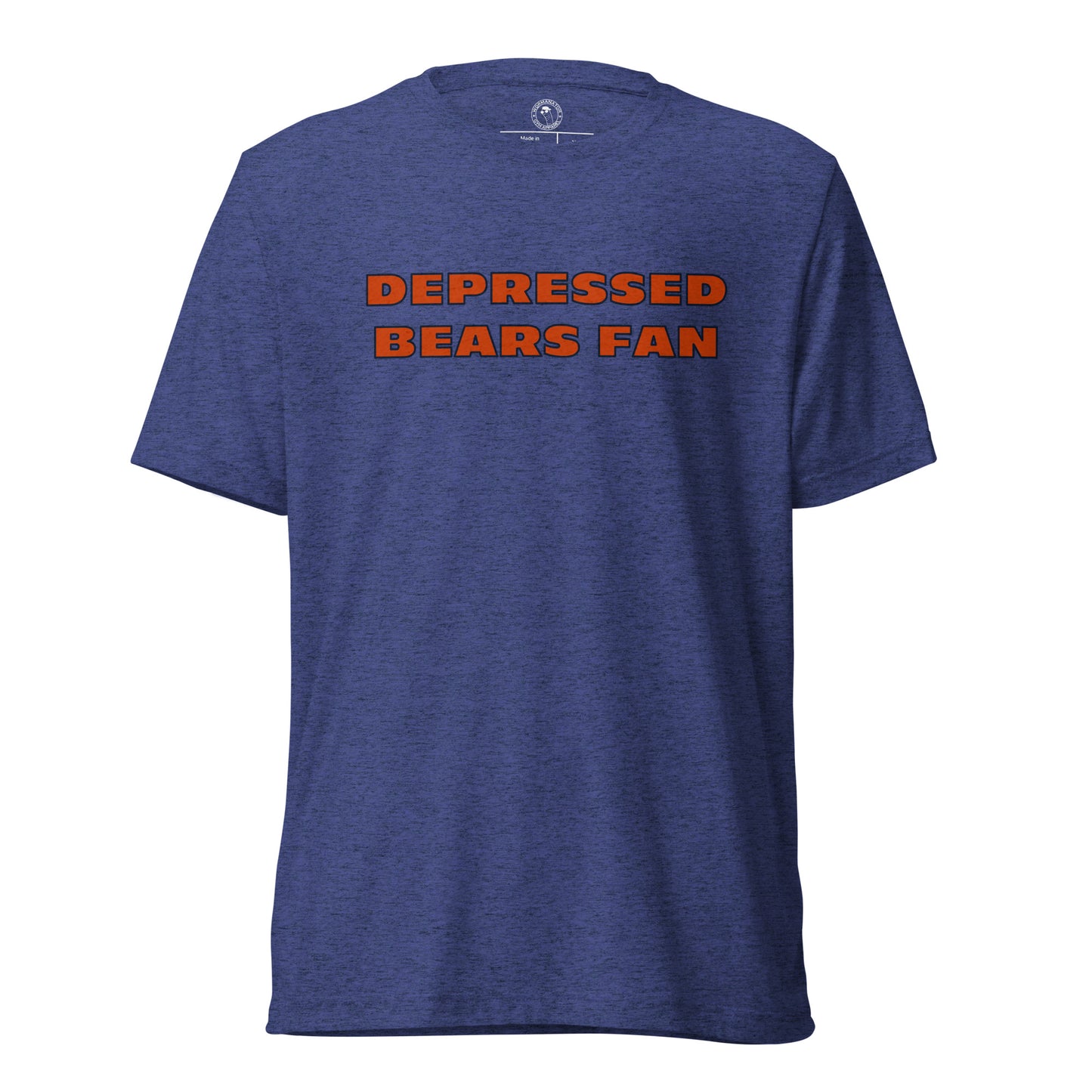 Depressed Chicago Bears Fan Shirt in Navy Triblend