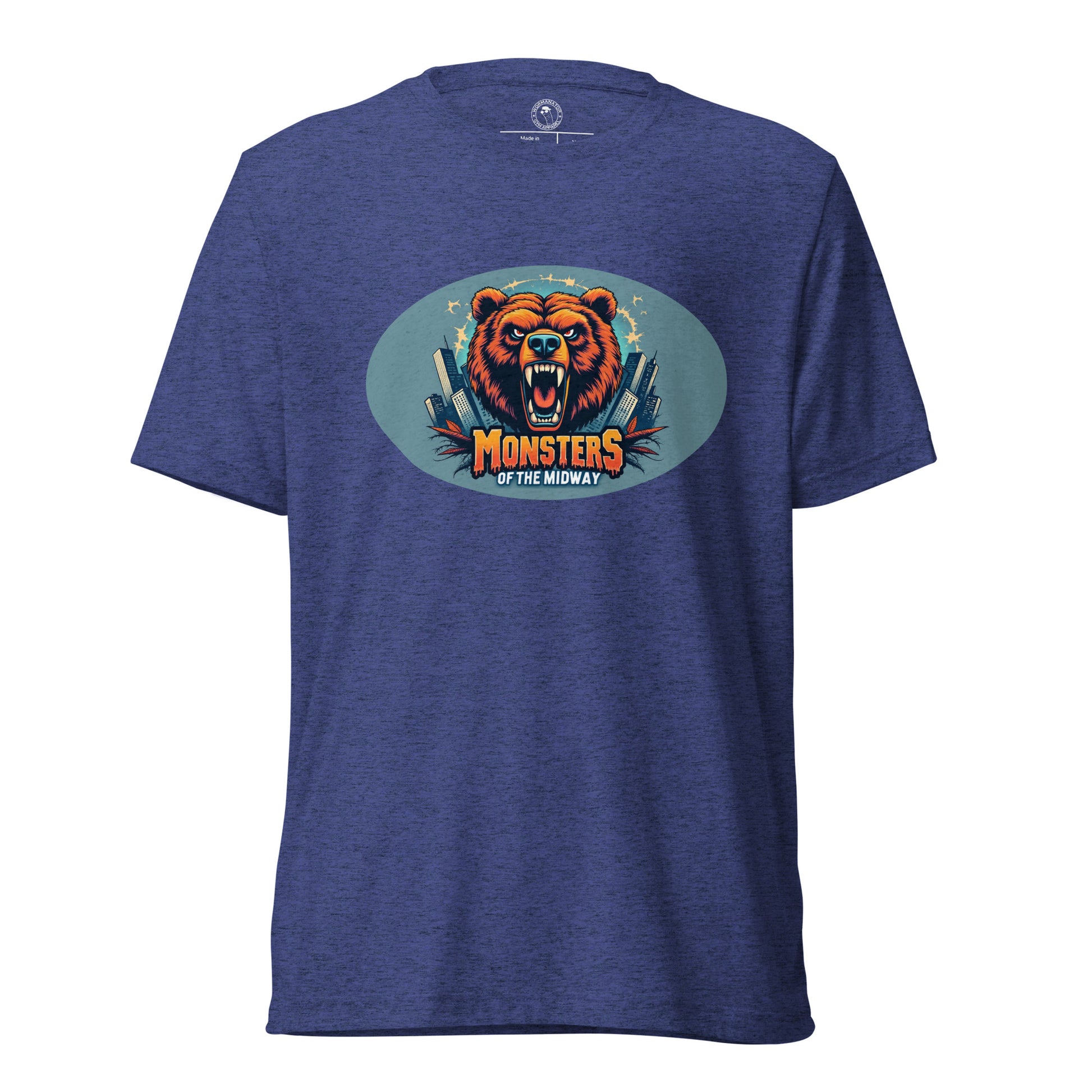 Monsters of the Midway Ambush Chicago Bear Shirt in Navy Triblend