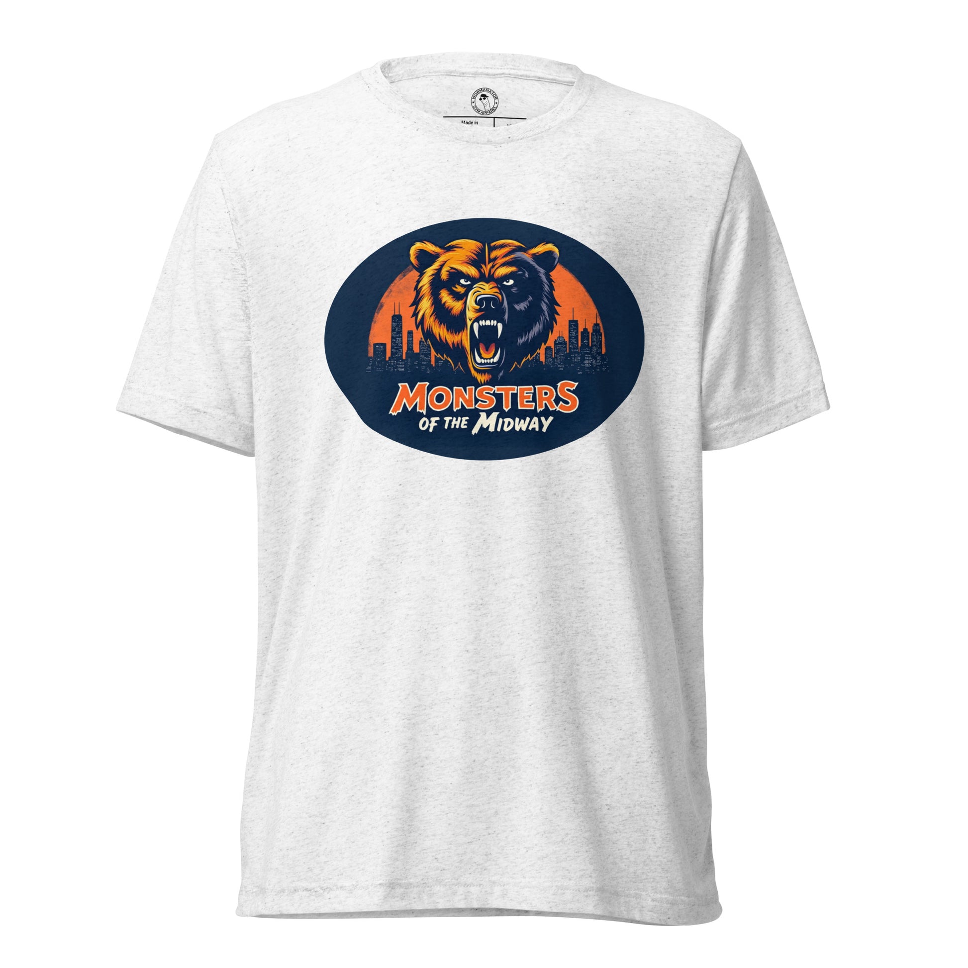 Monsters of the Midway Nightmare Chicago Bear Shirt in White Triblend