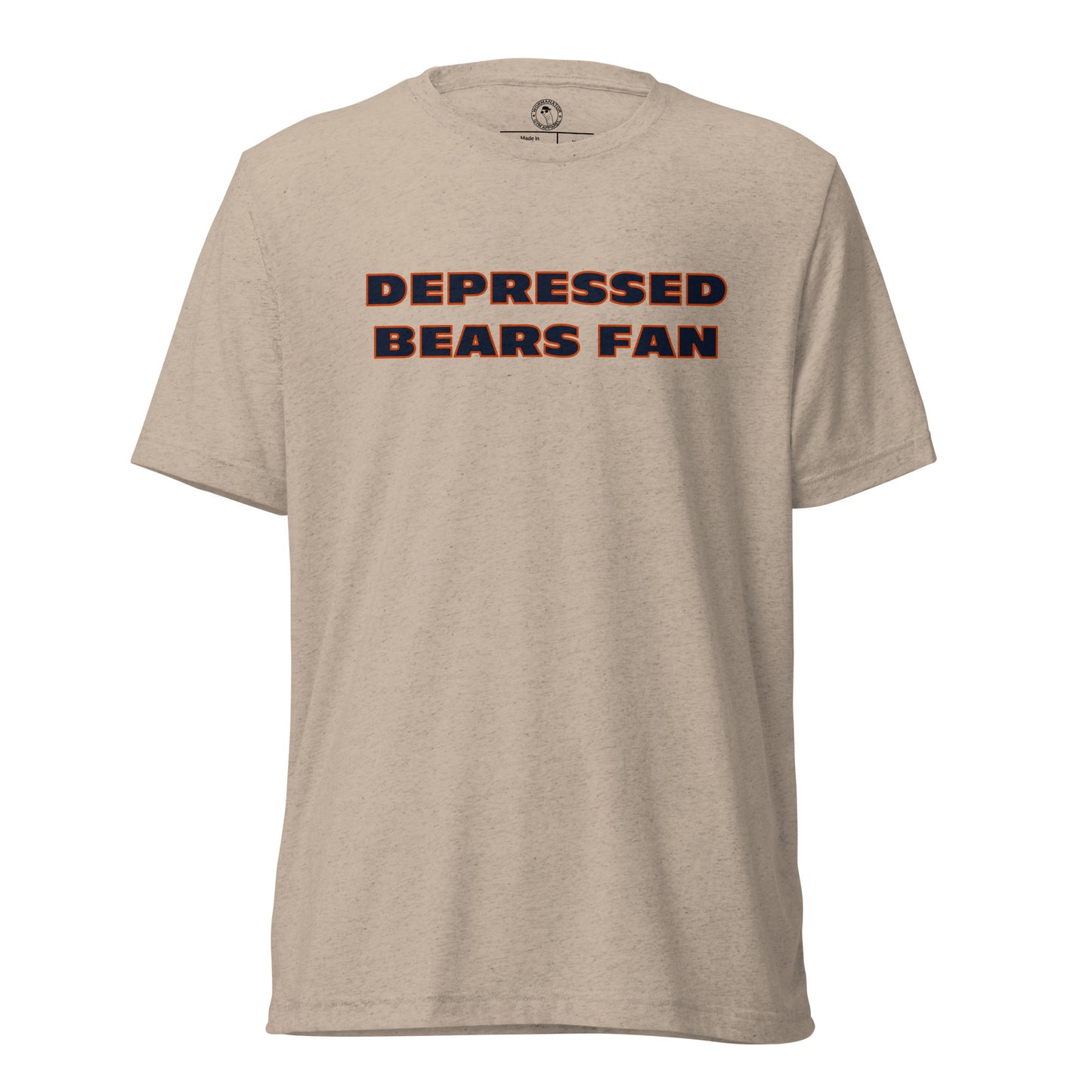 Depressed Chicago Bears Fan Shirt in Tan Triblend
