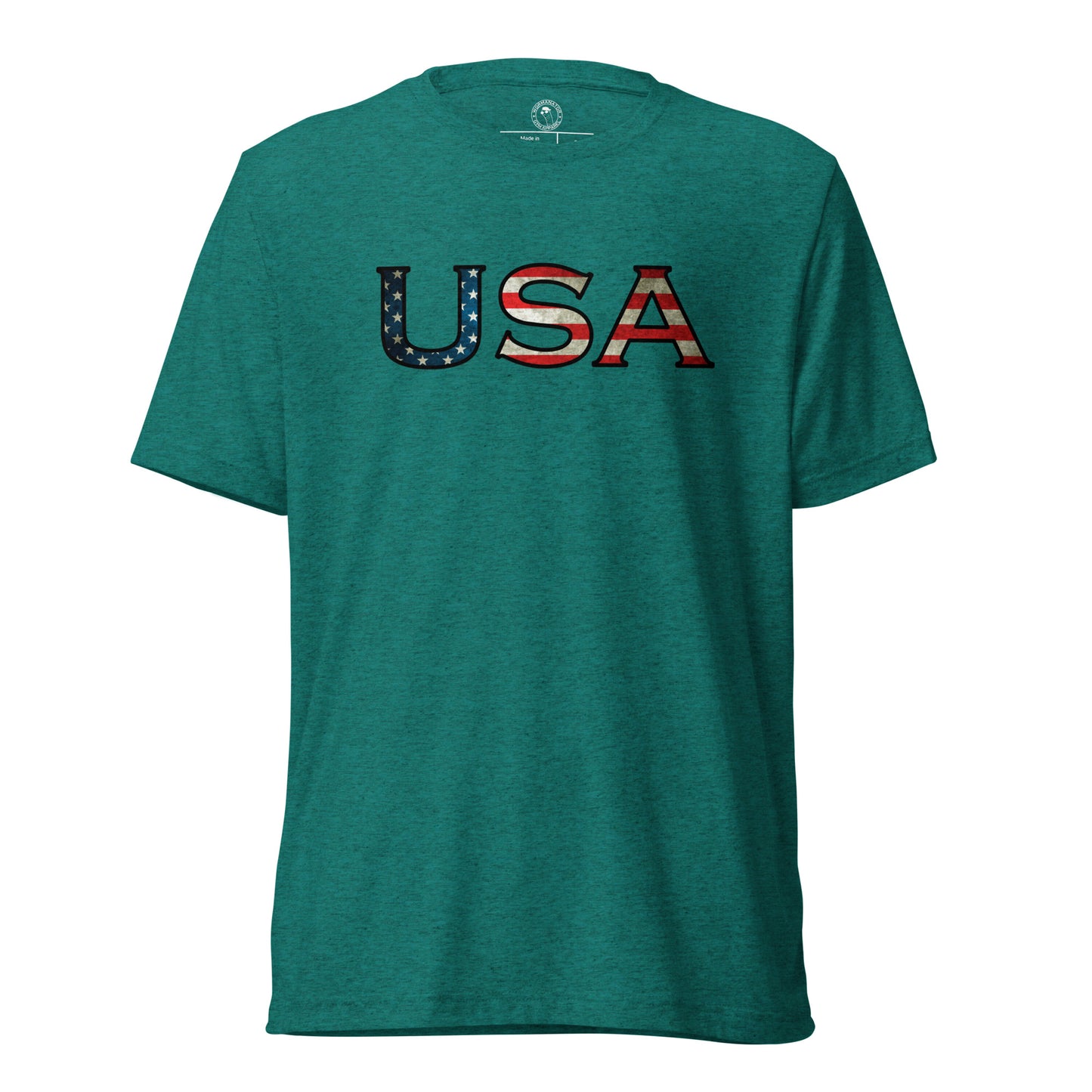 USA T-Shirt in Teal Triblend