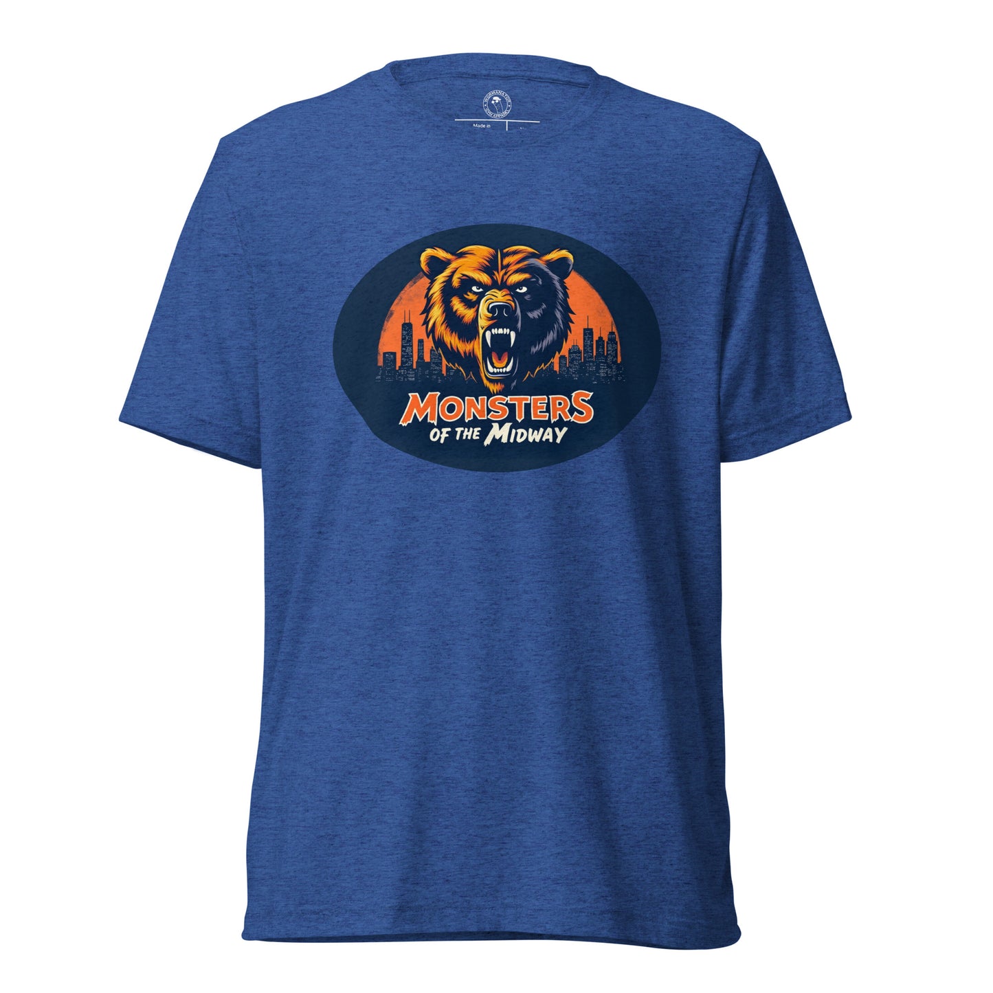 Monsters of the Midway Nightmare Chicago Bear Shirt in True Royal Triblend