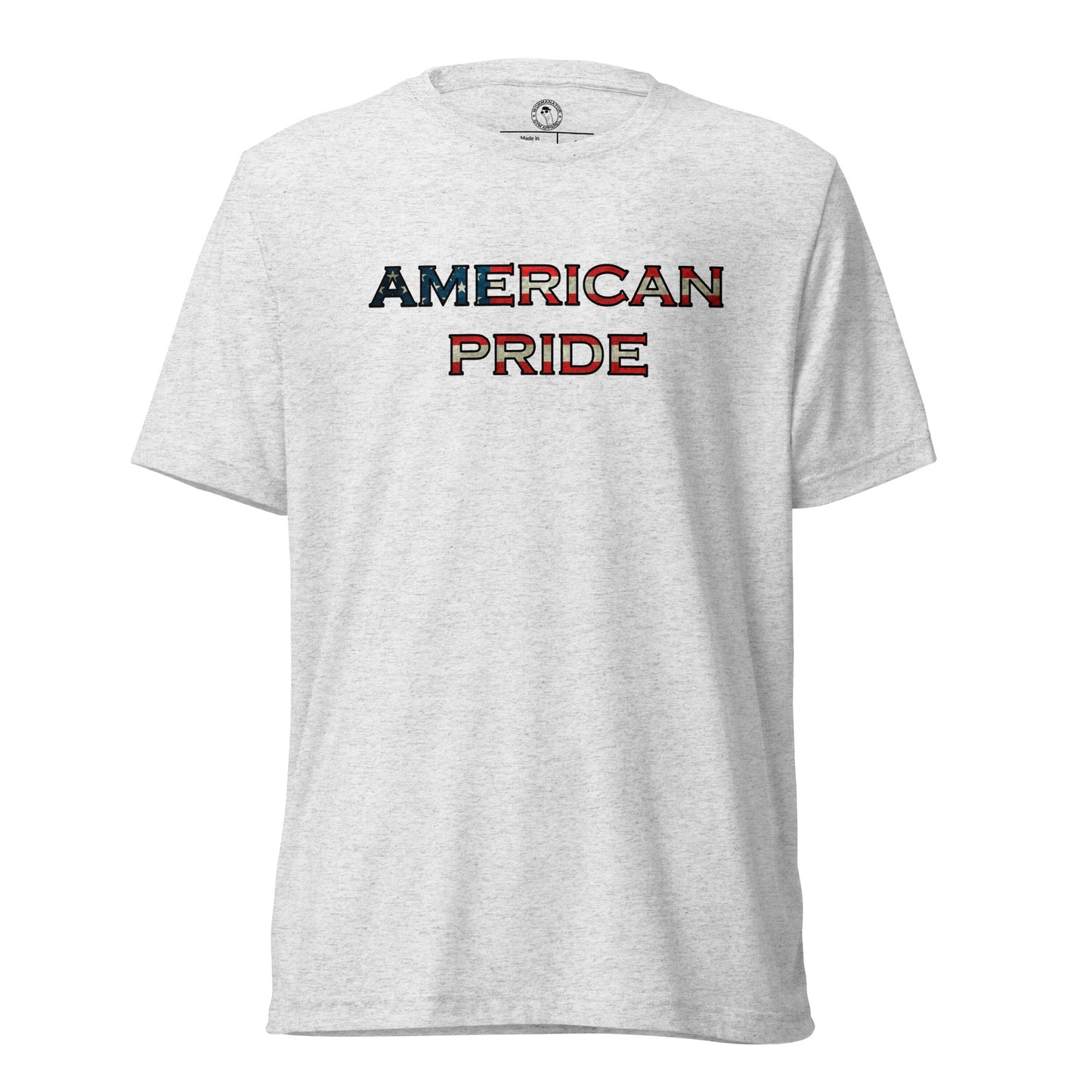 American Pride T-Shirt in White Fleck Triblend