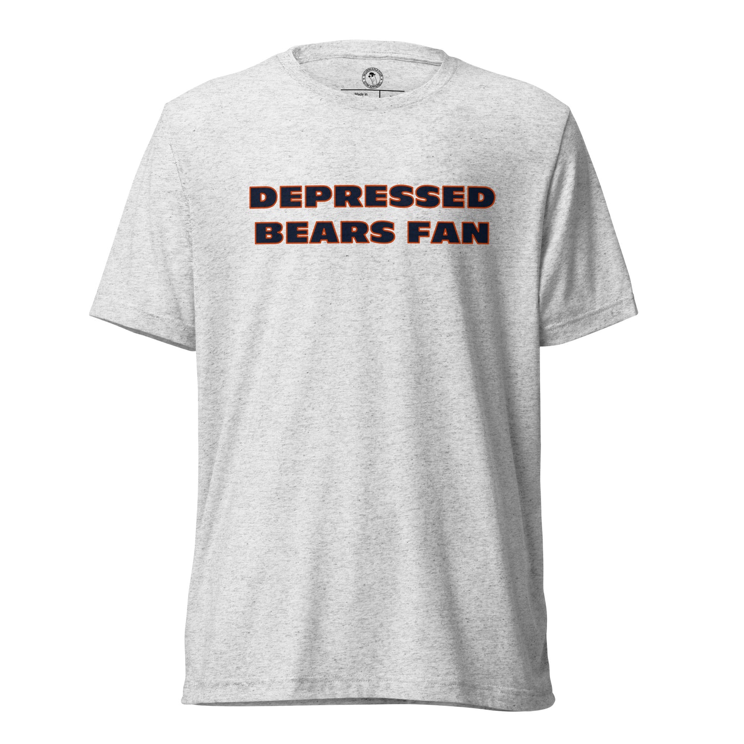 Depressed Chicago Bears Fan Shirt in White Fleck Triblend