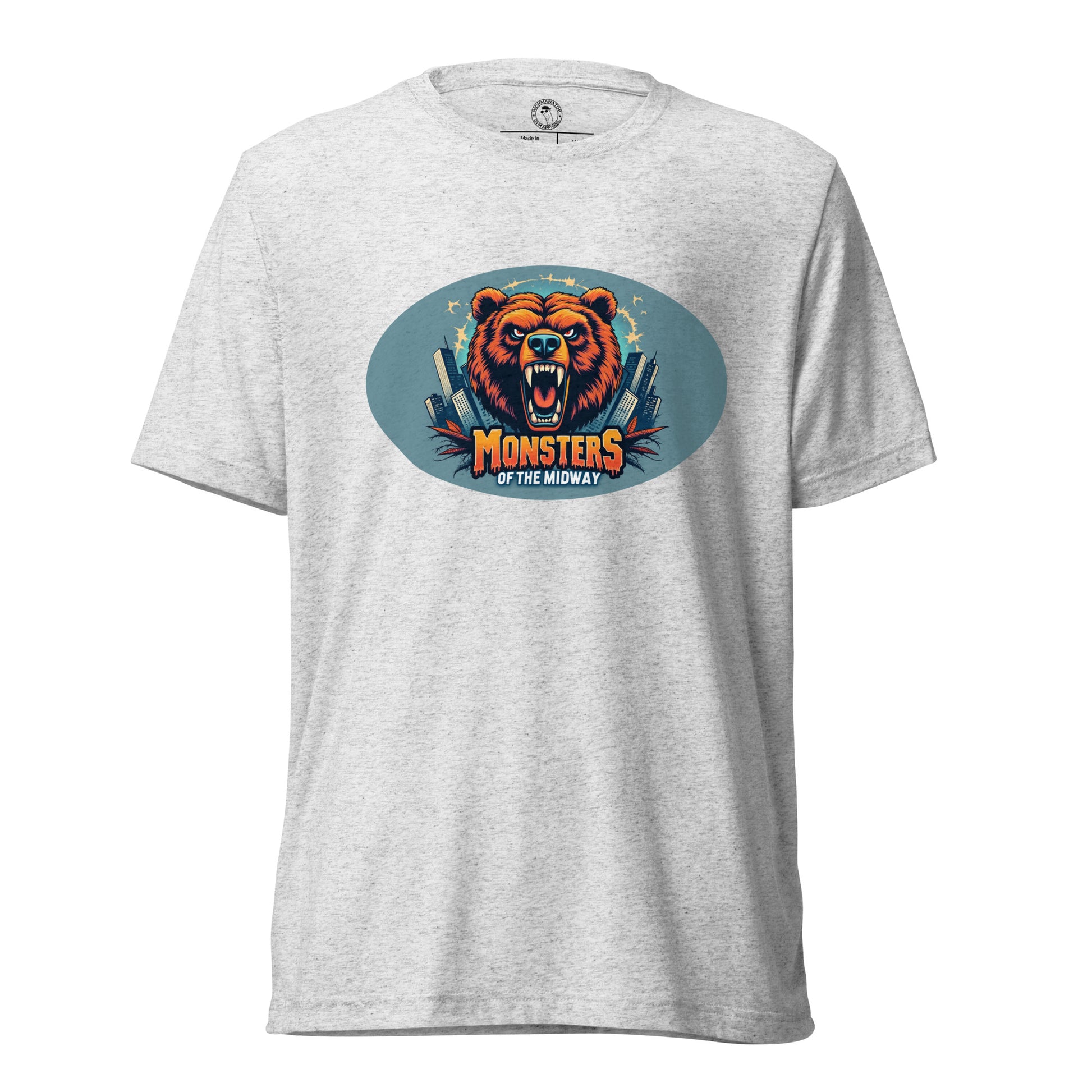 Monsters of the Midway Ambush Chicago Bear Shirt in White Fleck Triblend