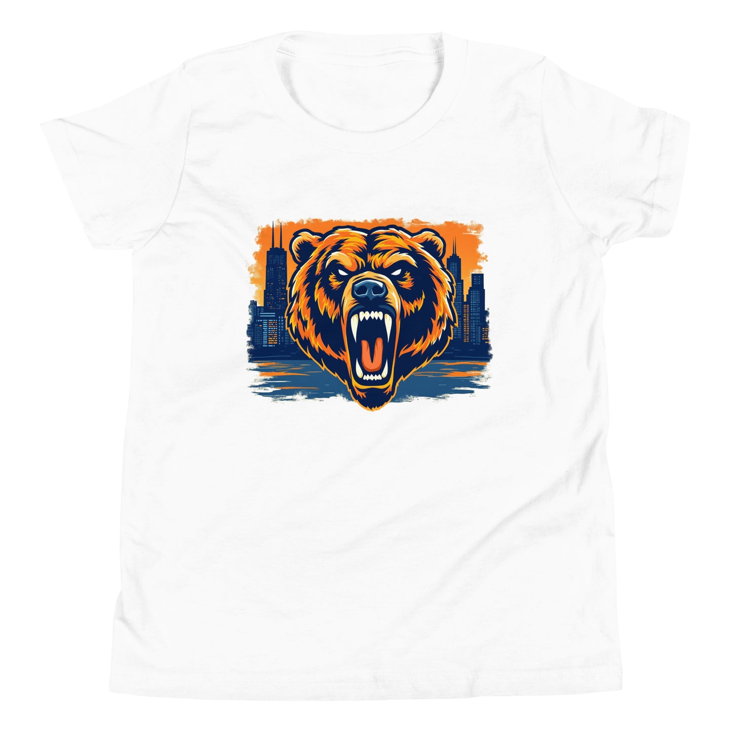 Chi-Town Roaring Grizzly Bear Children's T-Shirt in White