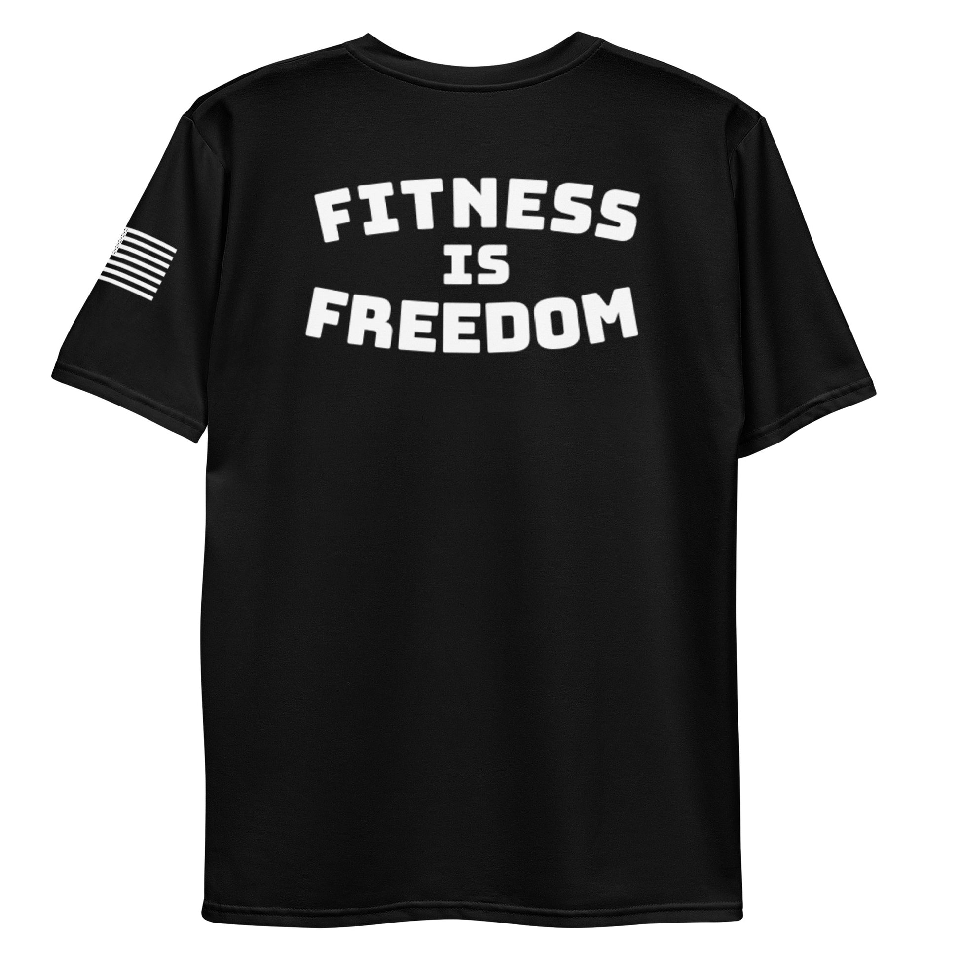 Men's Fitness is Freedom Shirt - Black and White - Back