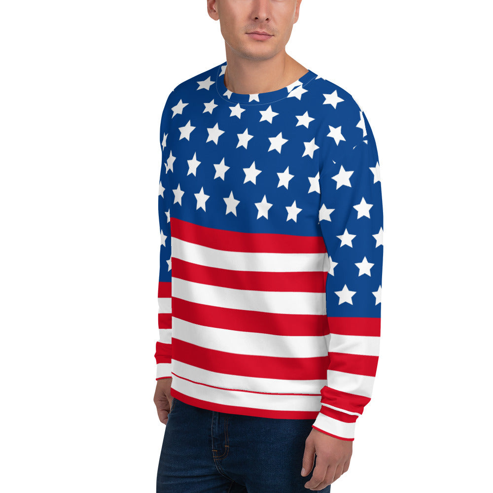 USA Stars & Stripes Unisex Sweatshirt Left Front