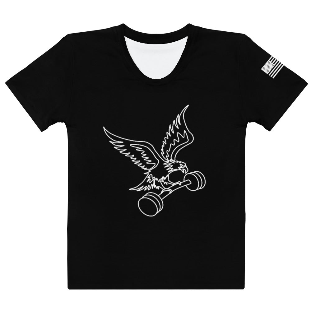 Women's Fitness is Freedom Shirt - Black and White - Front