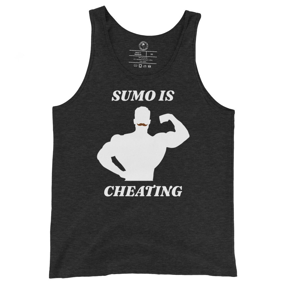 CBum Sumo is Cheating Tank Top in Charcoal Black Triblend