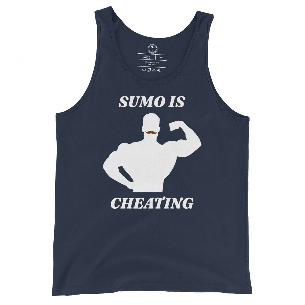 CBum Sumo is Cheating Tank Top in Navy