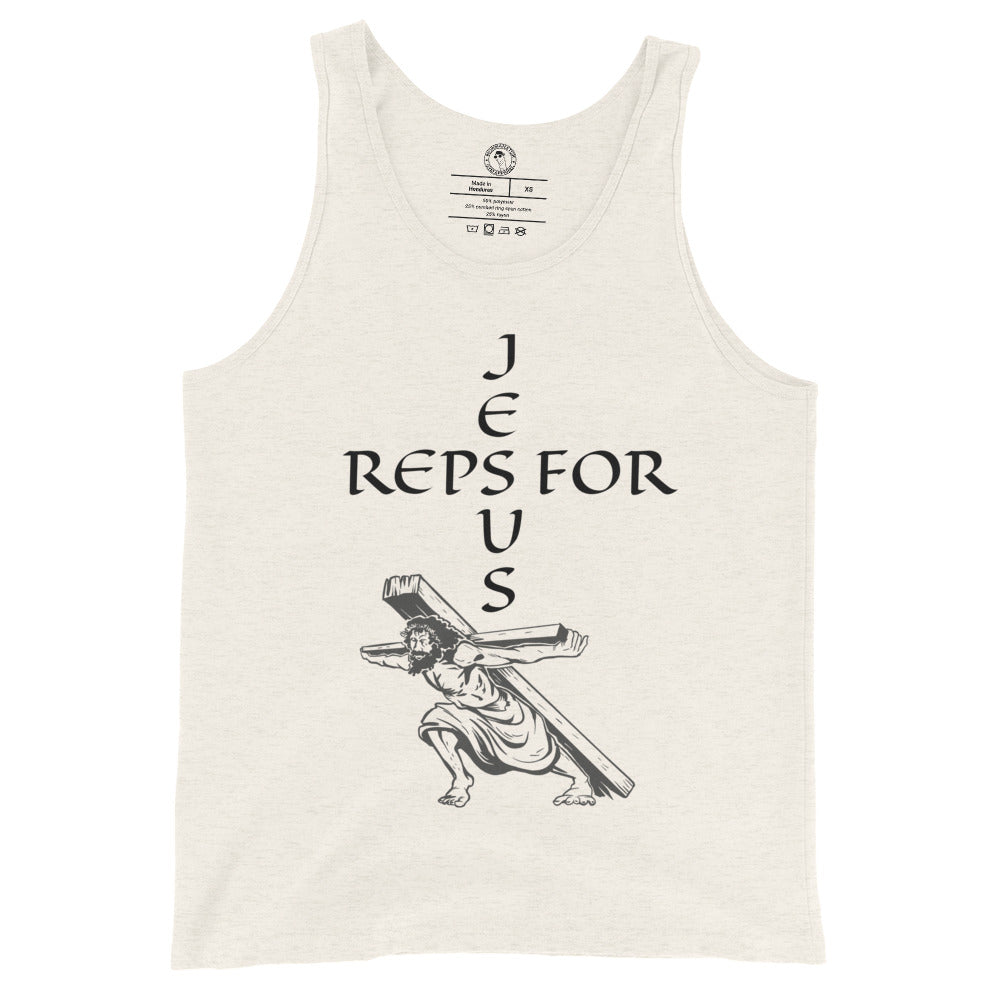 Reps for Jesus Tank Top in Oatmeal Triblend