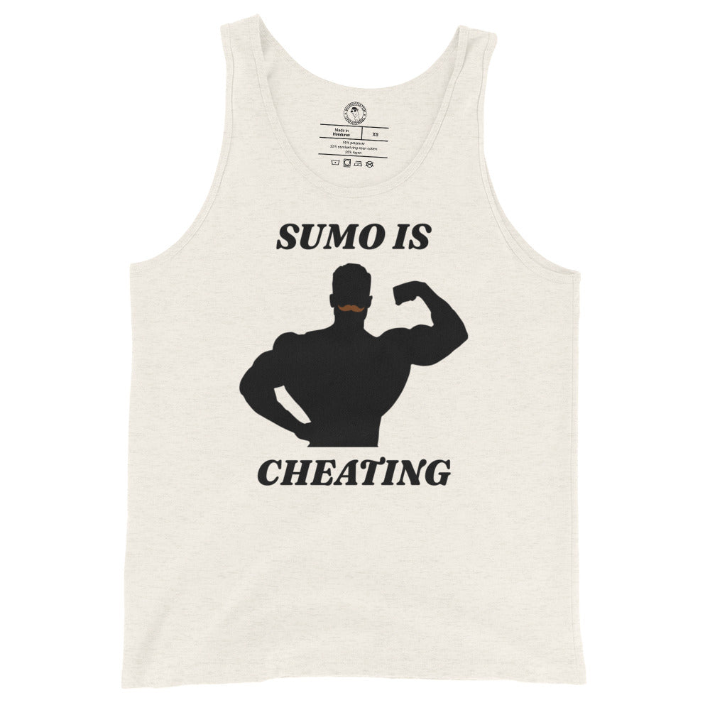 CBum Sumo is Cheating Tank Top in Oatmeal Triblend