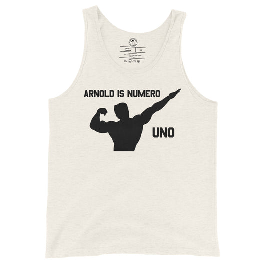 Arnold is Numero Uno Tank Top in Oatmeal Triblend