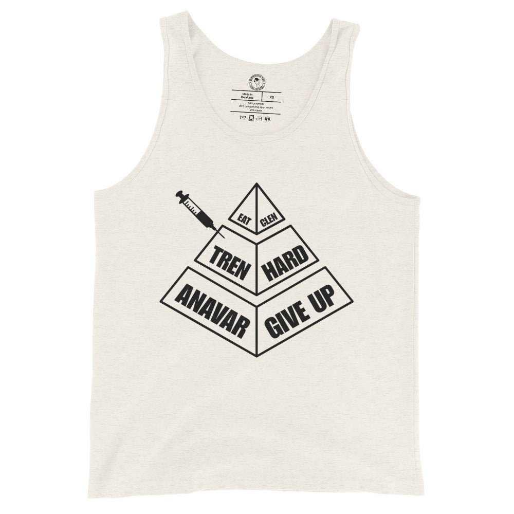Eat Clen Tren Hard Anavar Give Up Tank Top in Oatmeal Triblend