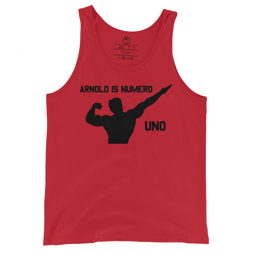 Arnold is Numero Uno Tank Top in Red