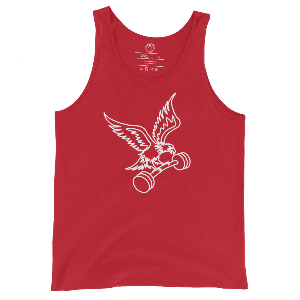 Men's Barbell Eagle Tank Top in Red