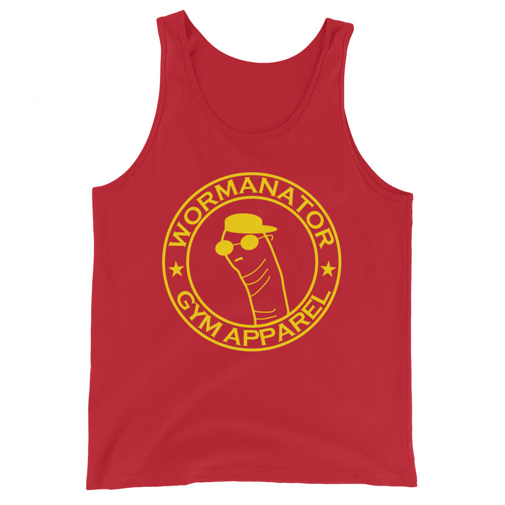 Wormanator Gym Apparel "Worm Logo" Tank Top in Red