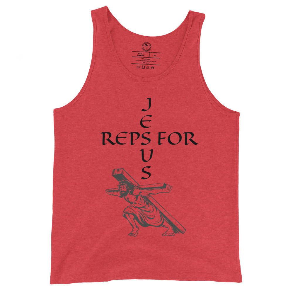Reps for Jesus Tank Top in Red Triblend