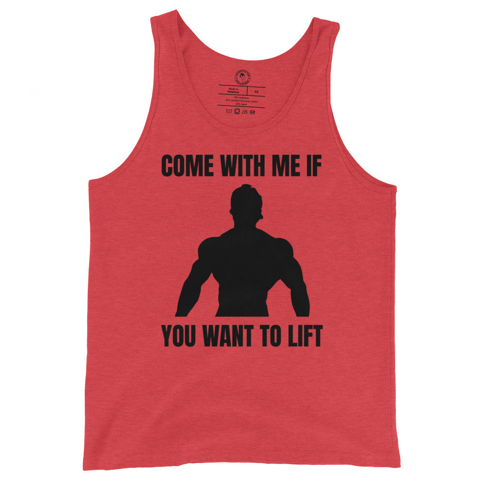 Come with Me if You Want to Lift Tank Top in Red Triblend