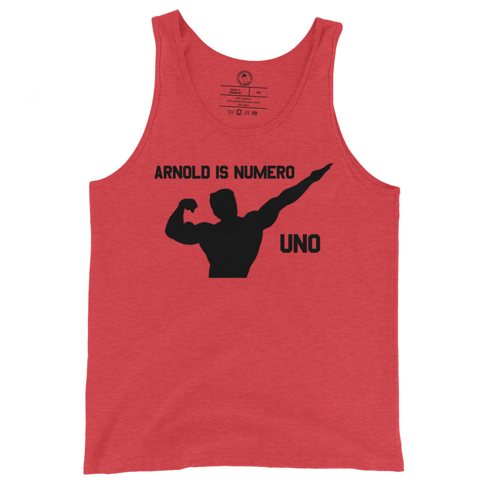 Arnold is Numero Uno Tank Top in Red Triblend