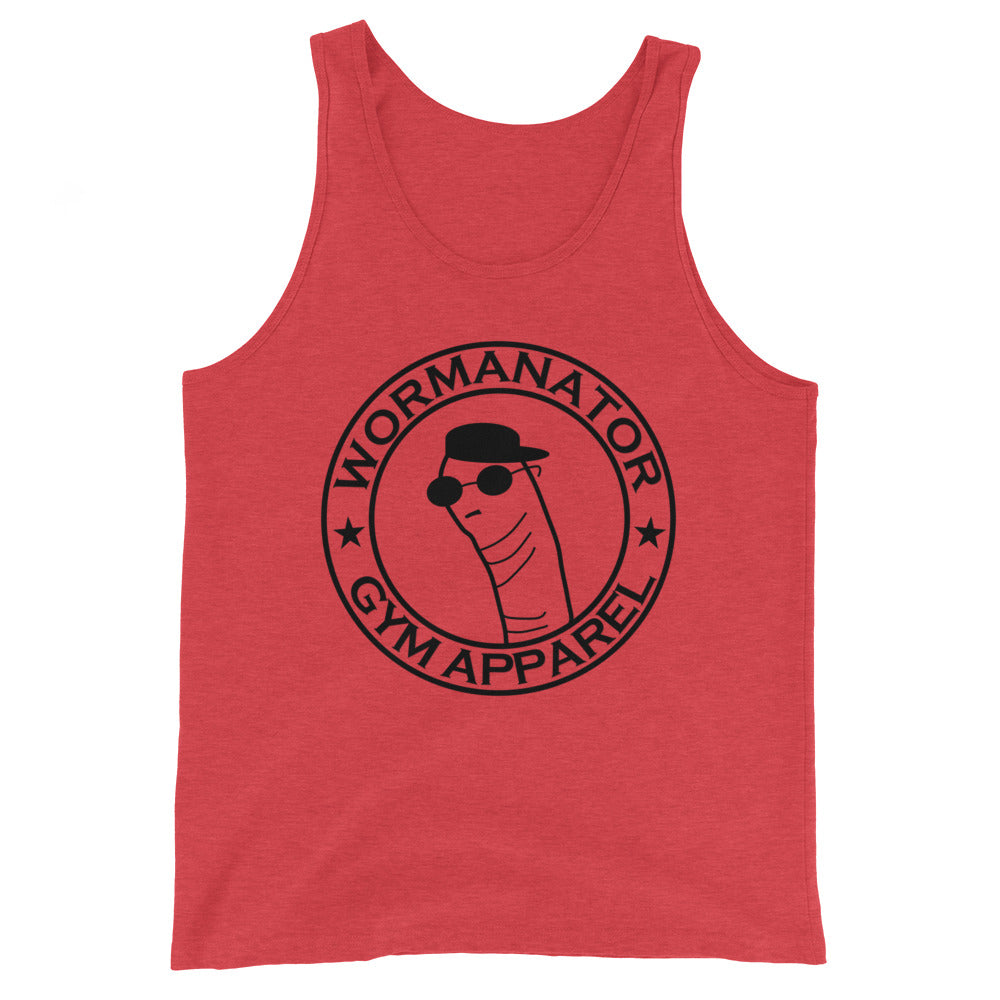 Wormanator Gym Apparel "Worm Logo" Tank Top in Red Triblend