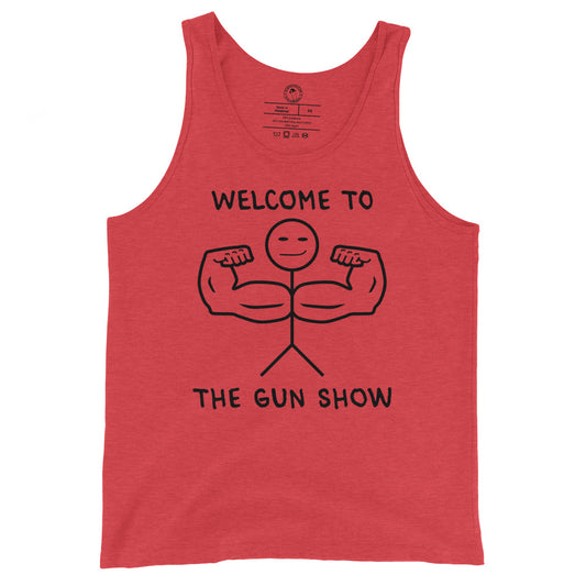 Welcome to the Gun Show Tank Top in Red Triblend