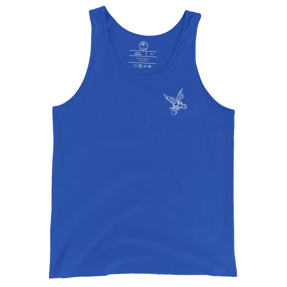 Barbell Eagle Tank Top - Left Chest - in True Royal