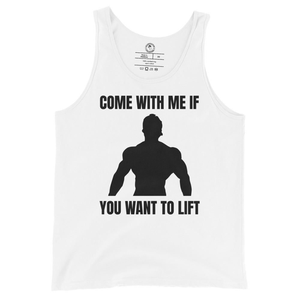 Come with Me if You Want to Lift Tank Top in White