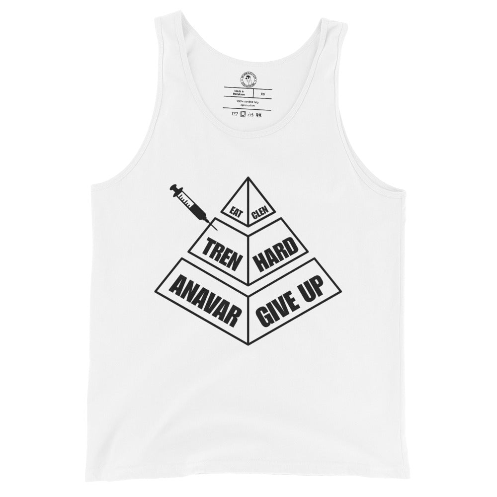 Eat Clen Tren Hard Anavar Give Up Tank Top in White