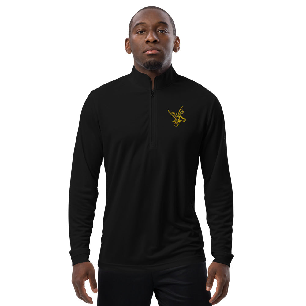 adidas Barbell Eagle Quarter-Zip Lifting Pullover in Black - Front