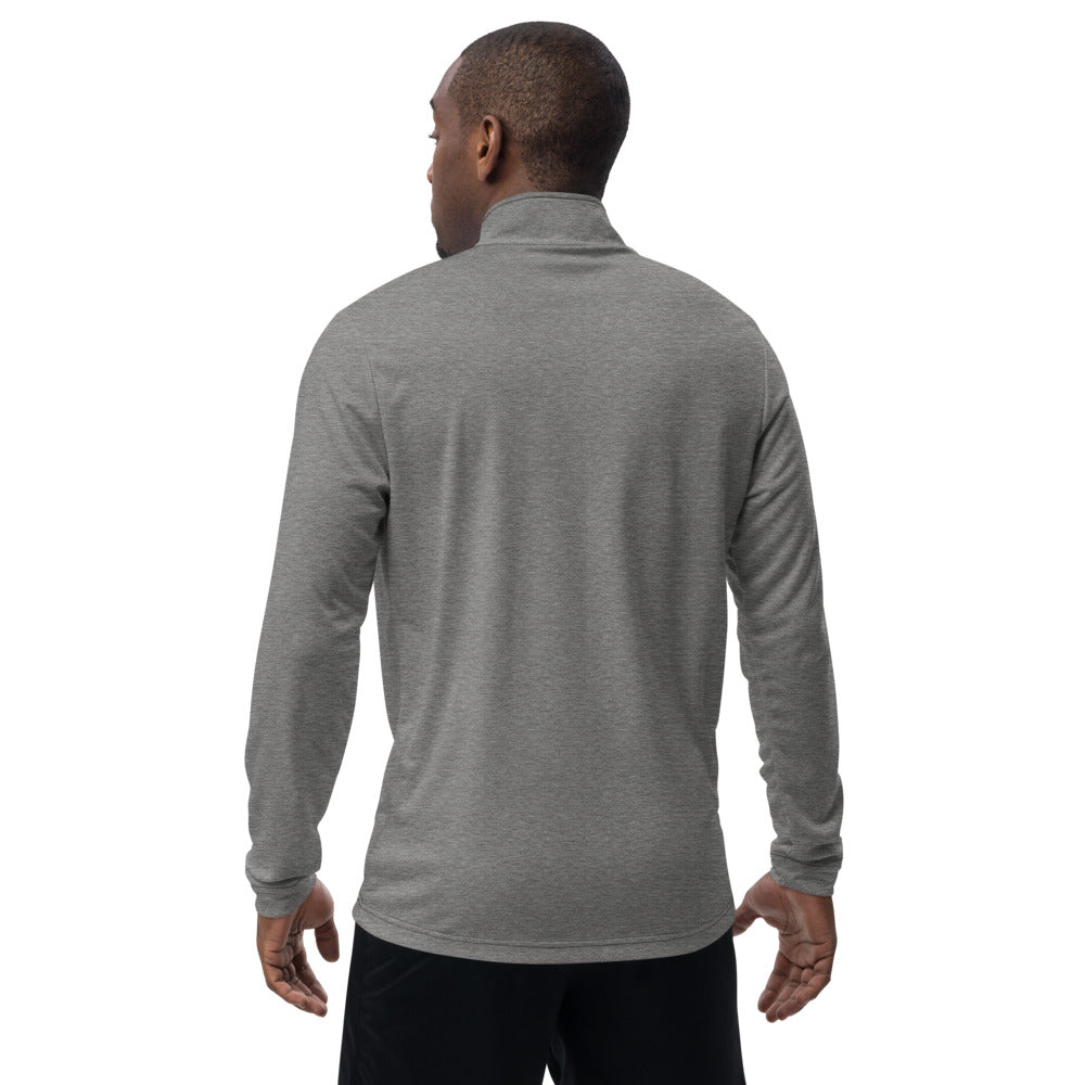 adidas Barbell Eagle Quarter-Zip Lifting Pullover in Black Heather - Back